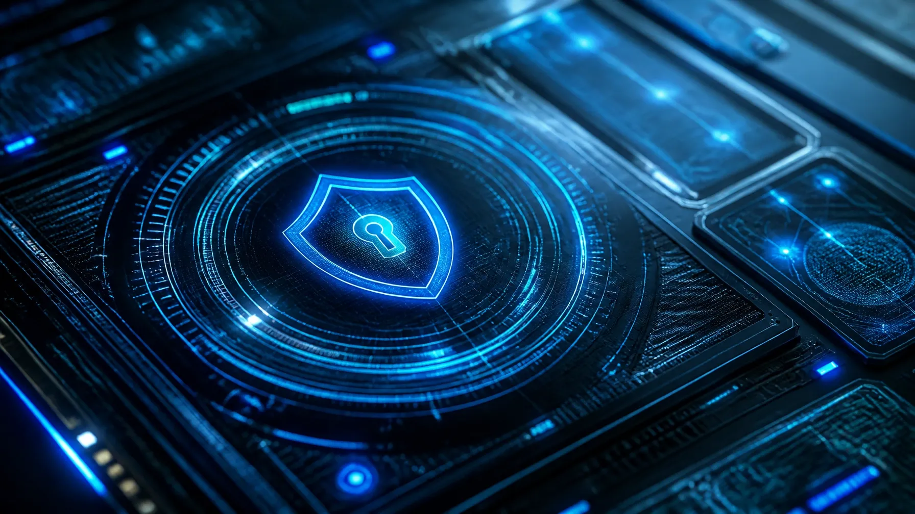 Luminous digital data grid representing advanced cybersecurity infrastructure